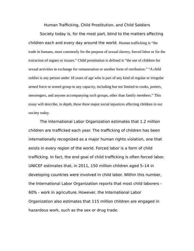 child sol rs essay the issue of human trafficking child child sol rs essay the issue of human trafficking child