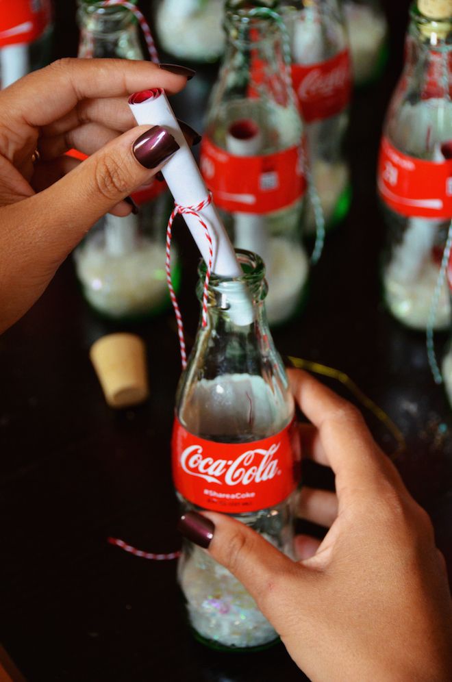 DIY Message in a Coke Bottle Advent Calendar Bottle, Coke bottle