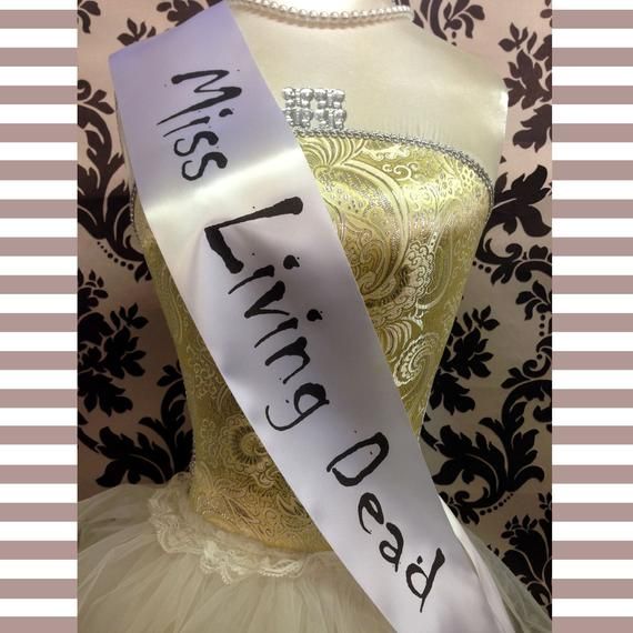 Halloween sash miss living dead Halloween Fancy Dress Outfit Cheap Costume