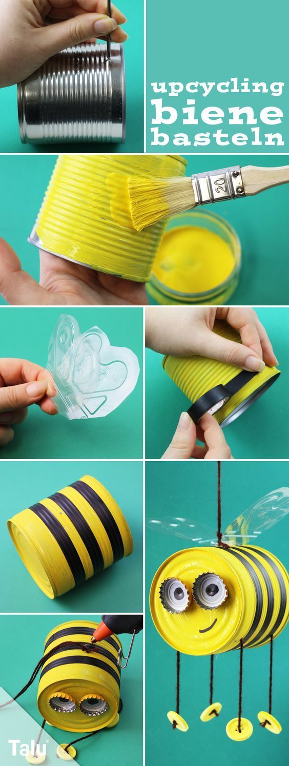 a collage of photos showing how to make a paper bee