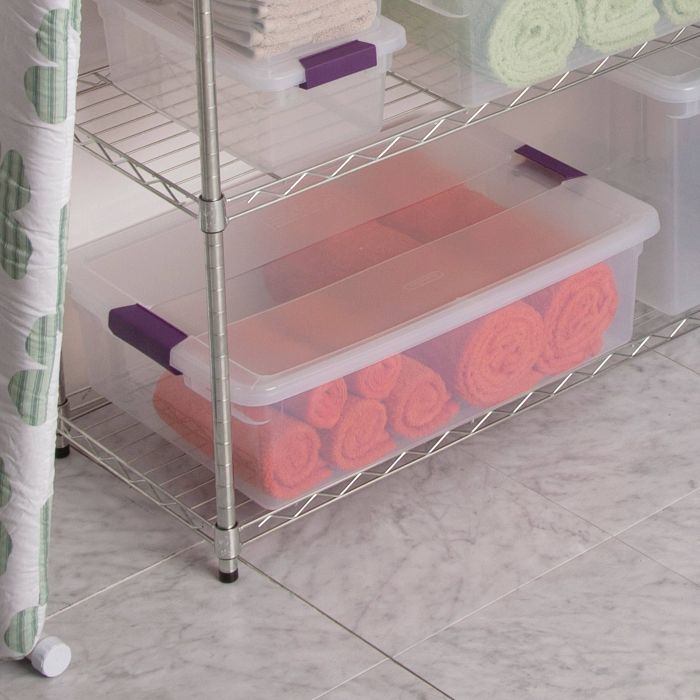 Sterilite 32qt Clear View Storage Bin With Latch Purple - Sterilite Clearview Latch Storage Container 32 Qt Sterilite 32qt Clear View Storage Bin With Latch Purple - Sterilite Clearview Latch Storage Container 32 Qt