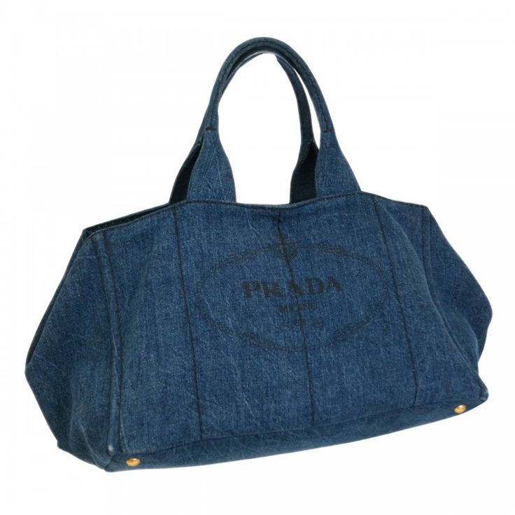 13 Best Prada Images On Pinterest Tote Bag Au And Bags This Authentic Prada Tote Crafted From Blue Denim Canapa The Bag Opens To A Matching