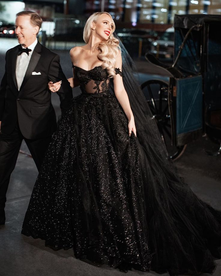 Galia Lahav Christine Quinn black bridal ballgown in 2020 Black