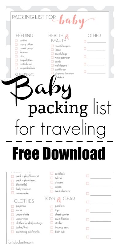 baby travel checklist free printable what to pack for babies baby