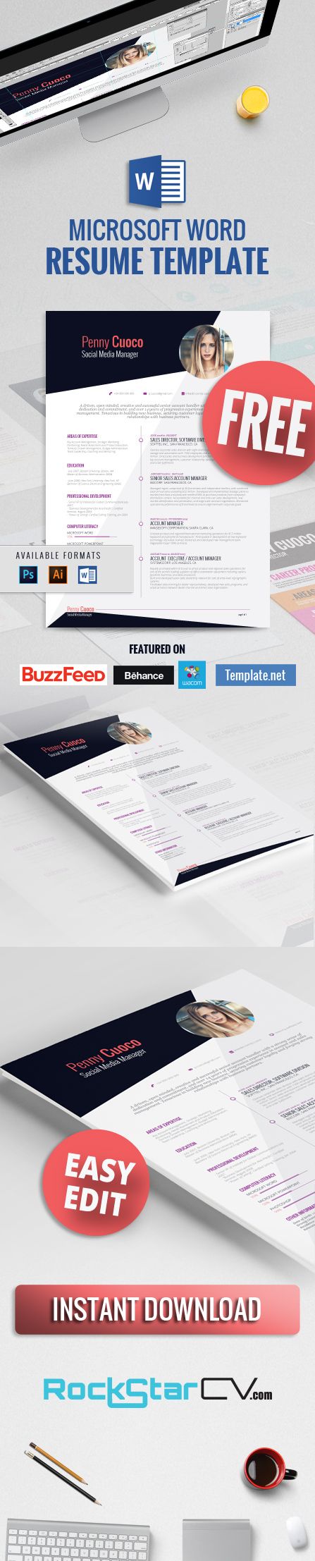 Best 11 Resume Template Microsoft Word Images On Pinterest