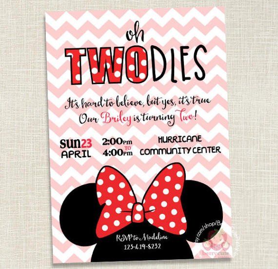 minnie mouse personalized invitations