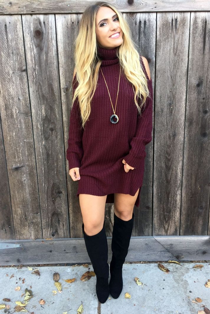 brilliant outfits with sweater dress
10