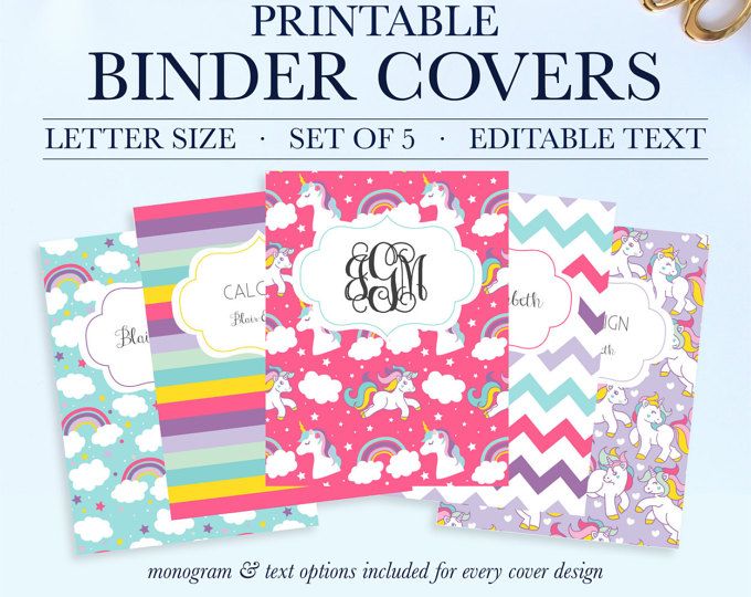 monogram binder cover