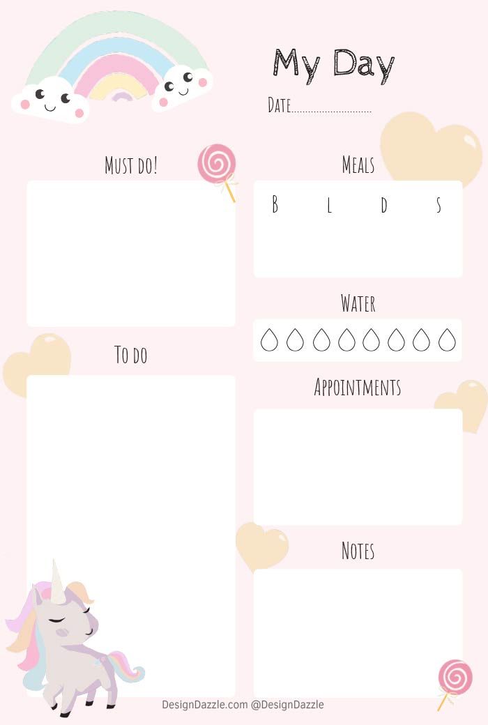 Unicorn Planner Free Printable Design Dazzle Unicorn Planner Print Planner Planner Printables Free