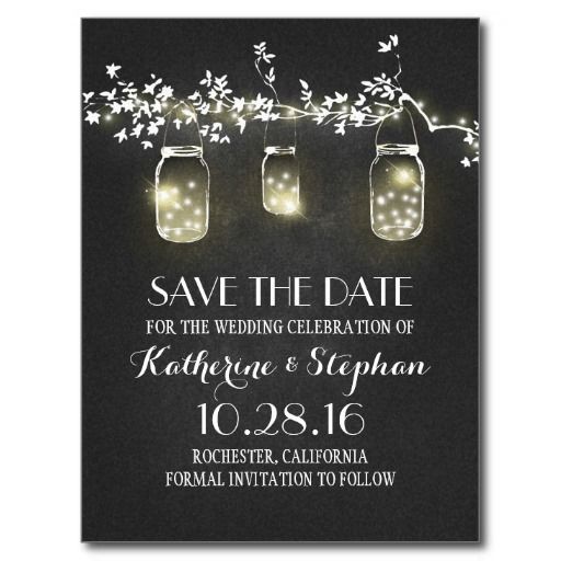 rustic save the dates postcards