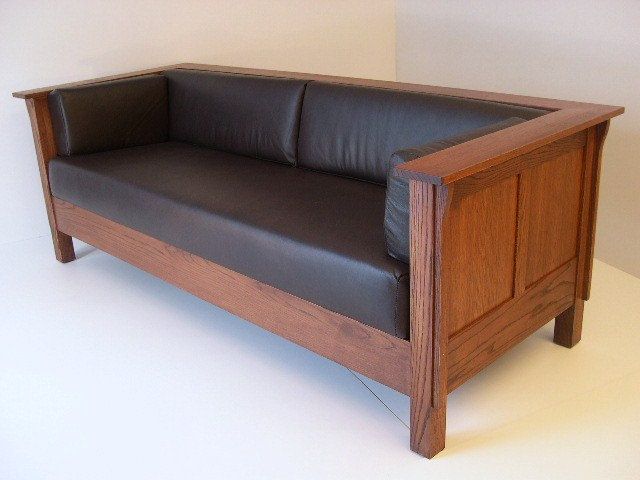 Mission Arts And Crafts Stickley Style Prairie Panel Leather Settle Mission Arts And Crafts Stickley Style Prairie Panel Leather Settle Sofa Couches Pinterest