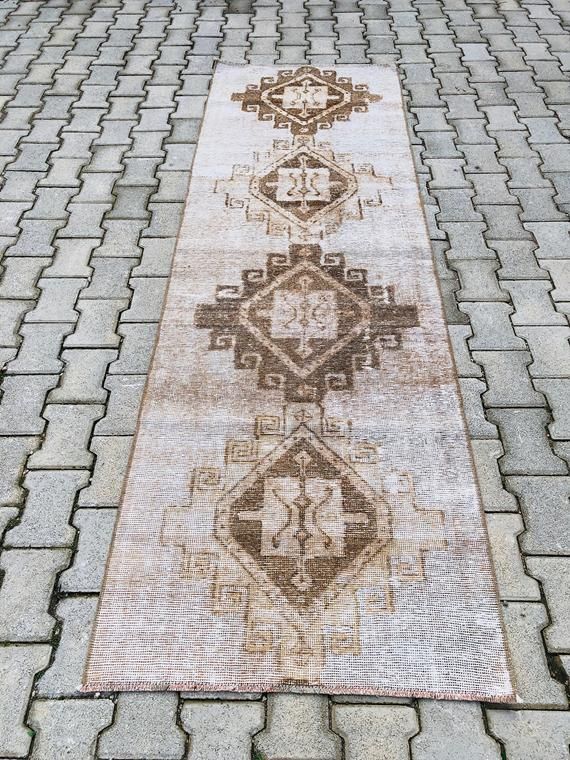 Oushak Runner Rug 2 7 X 8 Feet Vintage Distressed