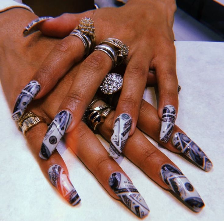 Cash Only Nail Decals • Money Pattern Nail Art ...