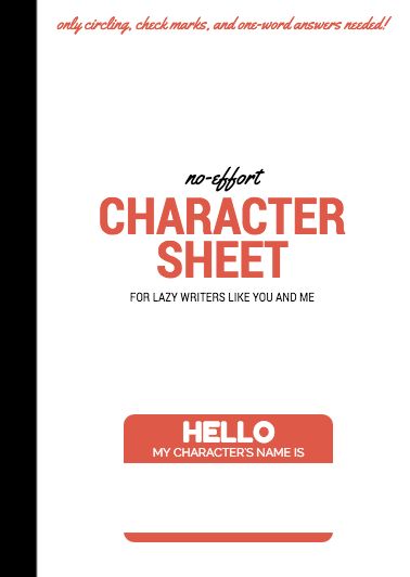 Character sheets creative writing