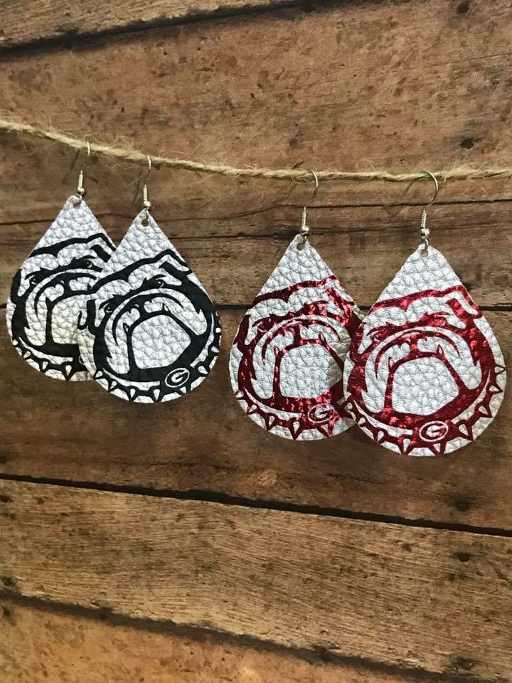Download Faux Leather Georgia Bulldog Earrings Silhouette Earring Diy Leather Earrings Leather Earrings