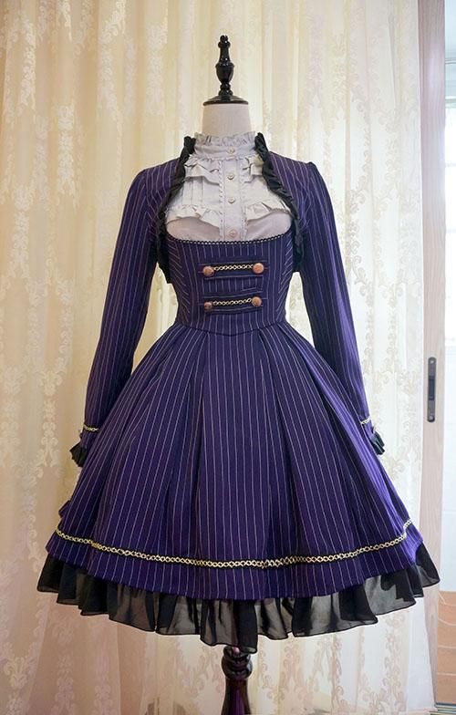 Little Dipper -The Bright Moon- Striped Lolita Corset JSK Outfits, Cosplay, Fashion Outfits, Fashion Dresses, Vestidos, Gothic Lolita Fashion, Lolita Fashion, Lolita Dress, Mode Wanita