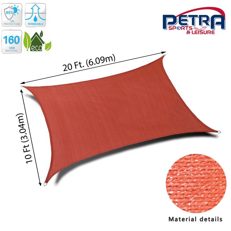 16x16 Ft. Square Sun Shade Sail UV Blocking Outdoor Patio