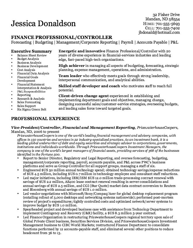 Sample Resume Controller Jessica Donaldson - http://resumesdesign.com/sample-resume-controller-jessica-donaldson/