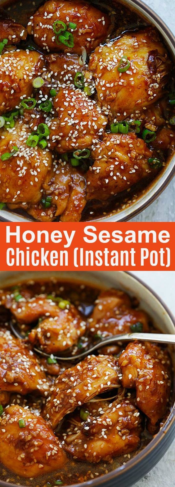 Instant Pot Honey Sesame Chicken - crazy delicious and easy Instant Pot recipe w...