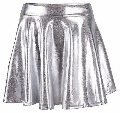 Bought = Holographic-Hologram-Womens-Silver-Metallic-Mini-Skater-Skirt-Dress One...