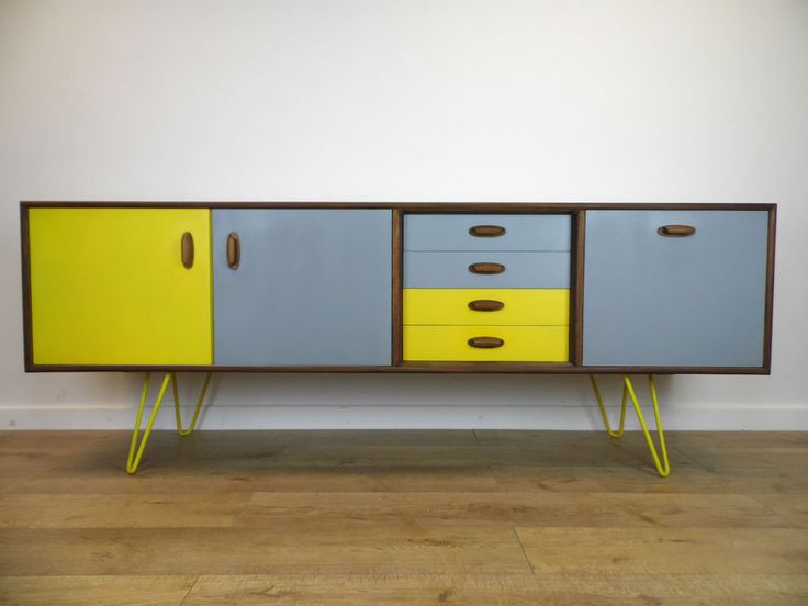Retro G Plan Upcycled Long Teak Sideboard On Hairpin Legs Retro G Plan Upcycled Long Teak Sideboard On Hairpin Legs