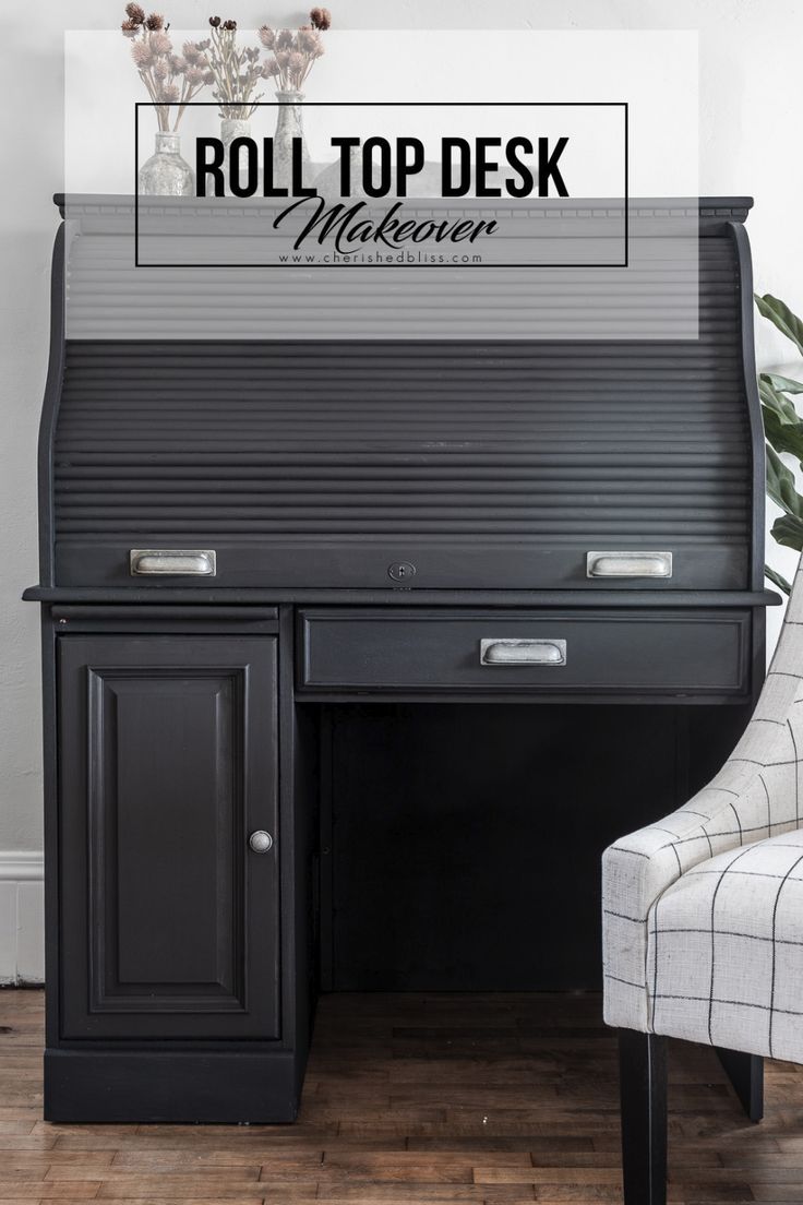 Painted Modern Roll Top Desk Makeover Cherished Bliss Diy Furniture Renovation Diy Furniture Renovation Desk Makeover, Modern Roll Top Desk Uk