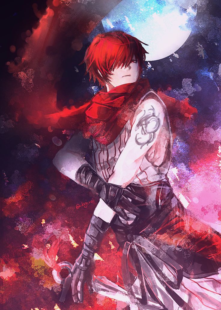 Anime boy red hair