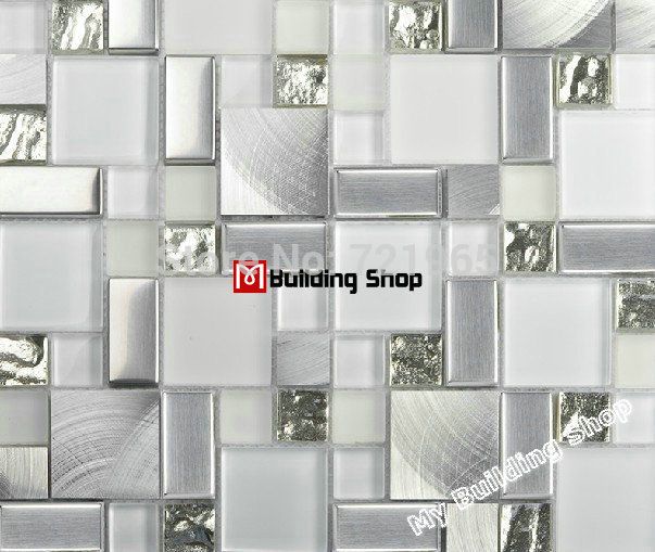 Best 25 Stainless Steel Backsplash Tiles Ideas On Pinterest Gl Mosaic Kitchen Backsplash Tile Ssmt104 Silver Stainless Steel Metal Mosaics Crystal White Bathroom