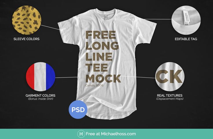 Download Free Longline T-Shirt Mockup 2016