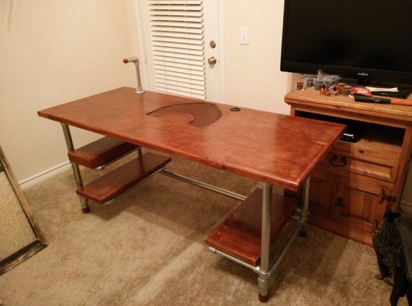 custom diy industrial pipe desk for gaming and design httpwwwsimplifiedbuilding - Design Your Own Desk custom diy industrial pipe desk for gaming and design httpwwwsimplifiedbuilding - Design Your Own Desk