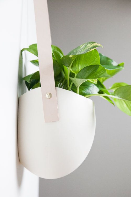 Spora Ceramics Pinterest Ceramic Planters And Large Flat Back Ceramic Planter Leatther Hanger Sculptural