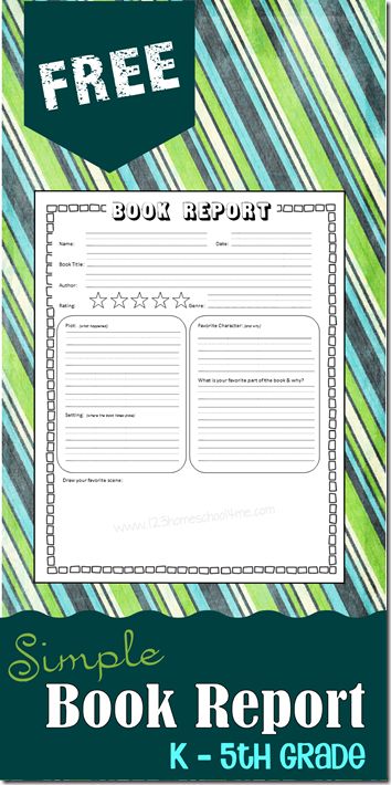 123 Homeschool 4 Me has a FREE Simple Book Report printable for children in K-5. This printable is one page and includes 2 styles in the download which yo