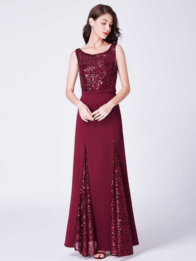 Ever-Pretty Womens Elegant A Line Sleeveless Sequin Top Long Evening Dresses 07401