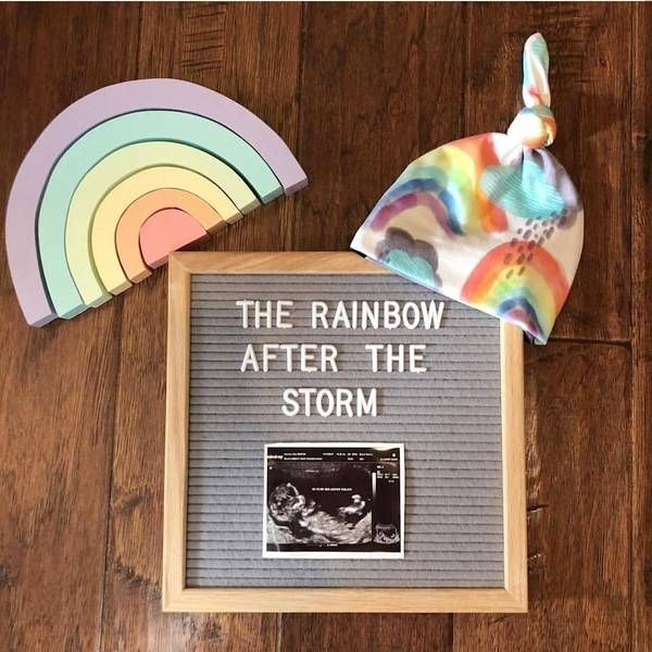 Top Knot Knit Beanie - Rainbow