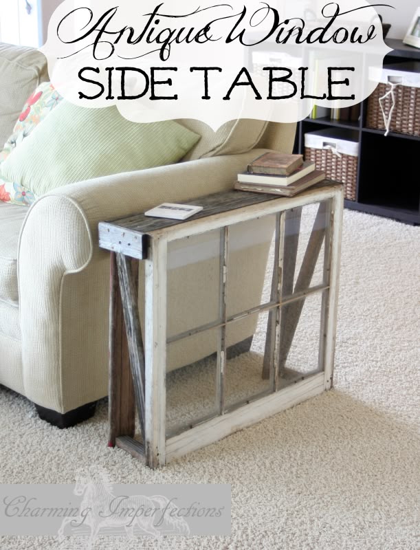 Build A Narrow Side Table With An Antique Window And A Couple Of Weathered Old Boards Build A Narrow Side Table With An Antique Window And A Couple Of Weathered Old Boards
