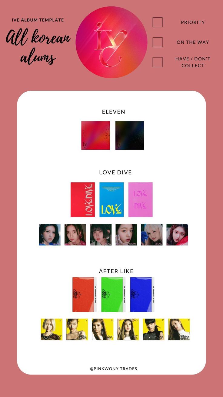 Ive Korean albums template Ive Korean albums template