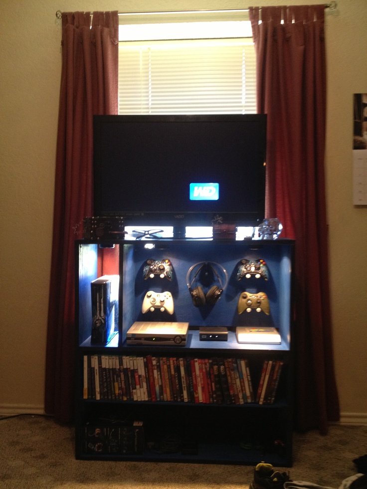 Xbox, video game console storage, entertainment center, video gaming storage, ho...