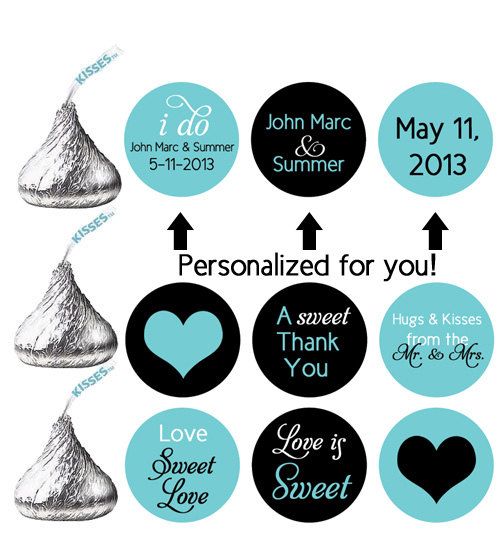 540 Stickers For Hershey S Kisses Wedding Favors Kiss6 540 Stickers For Hershey S Kisses Wedding Favors Kiss6 Personalized Labels Turquoise Brown Hearts Love Is Sweet FĂȘte Ish Pinterest