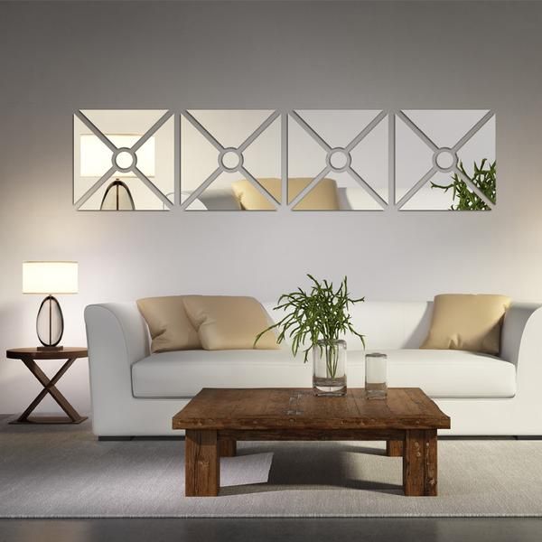 20pcs Acrylic Mirror Wall Sticker Removable DIY Decal Home Vinyl Mural Decor UK