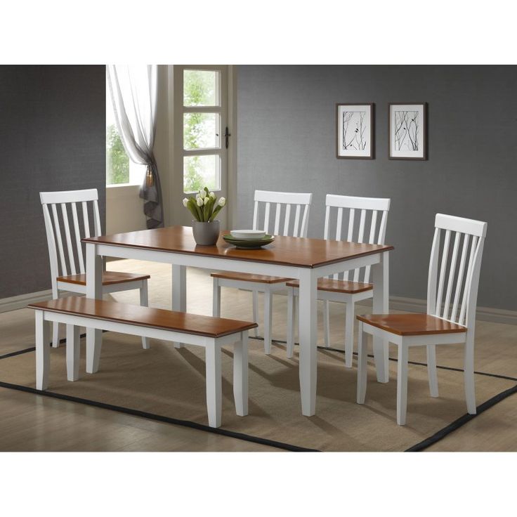 Best 10+ Dining Set With Bench Ideas On Pinterest Wood Tables Boraam Bloomington 6 Piece Dining Set with Bench - White & Honey Oak - BOR250 - Best 10+ Dining Set With Bench Ideas On Pinterest Wood Tables