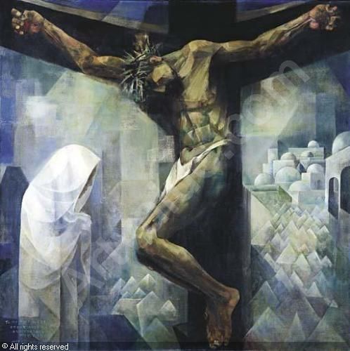 Crucifixion By Filipino National Artist Vicente Manansala Sacred Art Crucifixion Painting Modern Christian Art