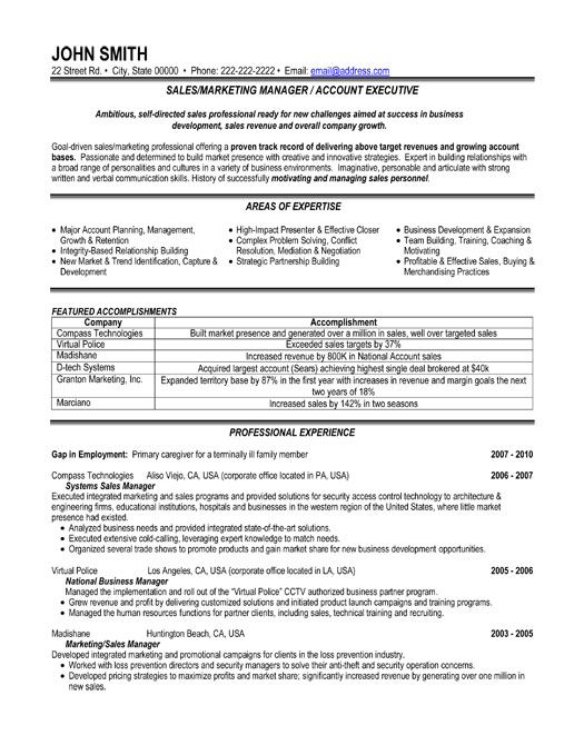 Click Here to Download this Sales or Marketing Manager Resume Template! http://www.resumetemplates101.com/Sales-resume-templates/Template-416/