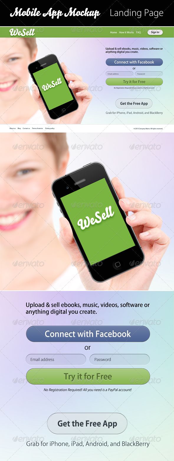 mobile app design template