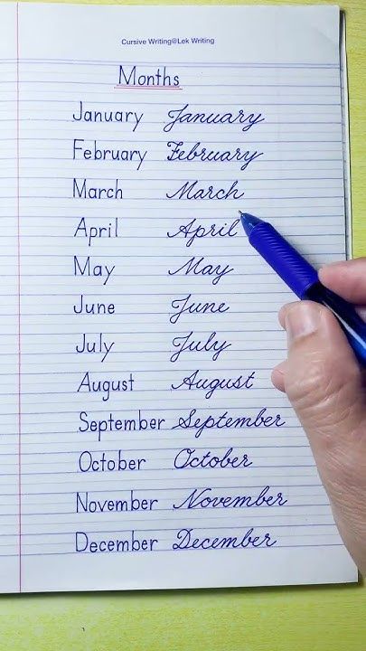 How To Write Months In English Cursive Writing English Cursive 42d92880a4a2c4d2b60bcf70a663aea6