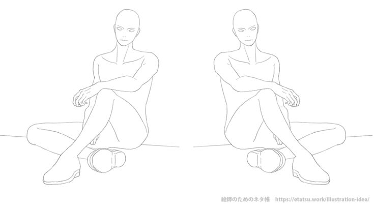 トレス素材 片膝を立てて座る 4パターン 絵師のためのネタ帳 トレス素材 トレス イラスト トレス素材 片膝を立てて座る 4パターン 絵師のためのネタ帳 トレス素材 トレス イラスト