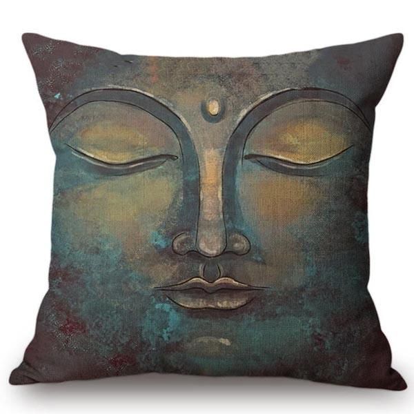 Pillow Covers Thai Buddha Face Asian Buddhism Pillow Case Thailand Style