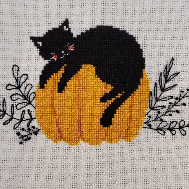 Halloween_ Black Cat_Cross Stitch Pattern_ Halloween_ Black Cat_Cross Stitch Pattern_