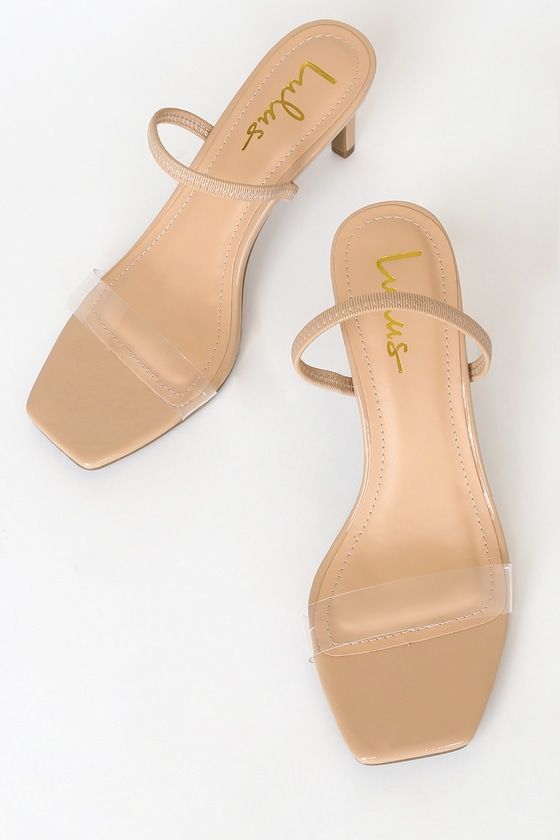 Nude square toe sandals sale