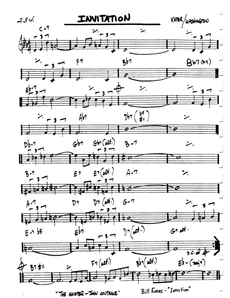 Invitation Jazz Standard Sheet Music invitation-jazz-standard-sheet-music