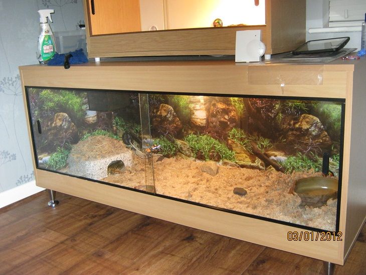 Vivarium Slide Doors Reptile Enclosure Habitat Bearded Dragon Reptile Enclosure Habitat, Terrarium With Sliding Doors